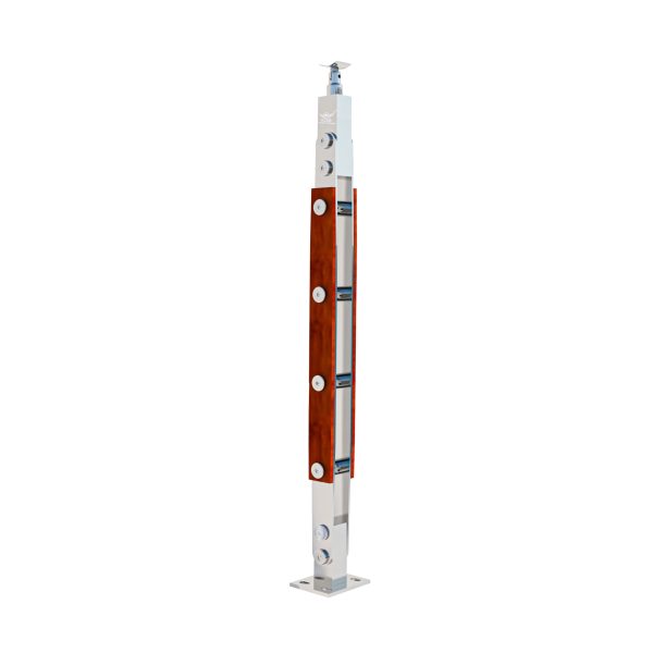 trụ xỏ inox ốp gỗ